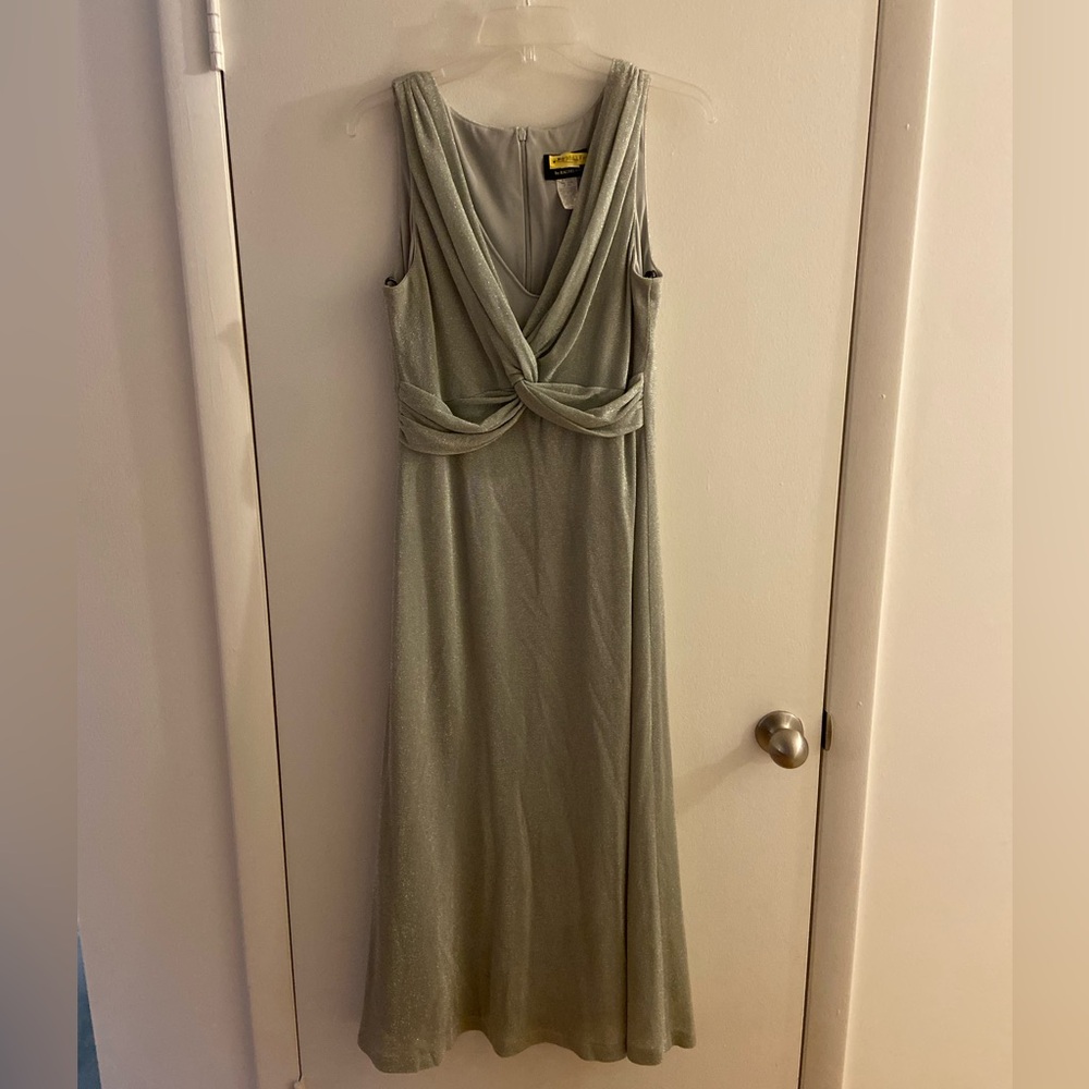 Rachel Kate Green Ruched Wrap Maxi Dress